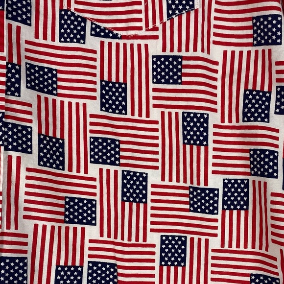 J Crew Factory American Flag Printed Shirt Large Red White Blue AO575 - Picture 4 of 8